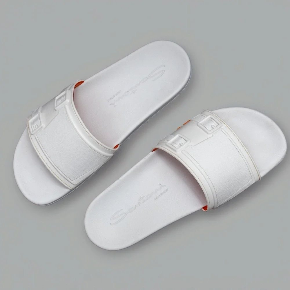 Santoni Men's Edison Rubber Double Buckle Style‎ Slidess – UK 8 / US 9 / EU 42